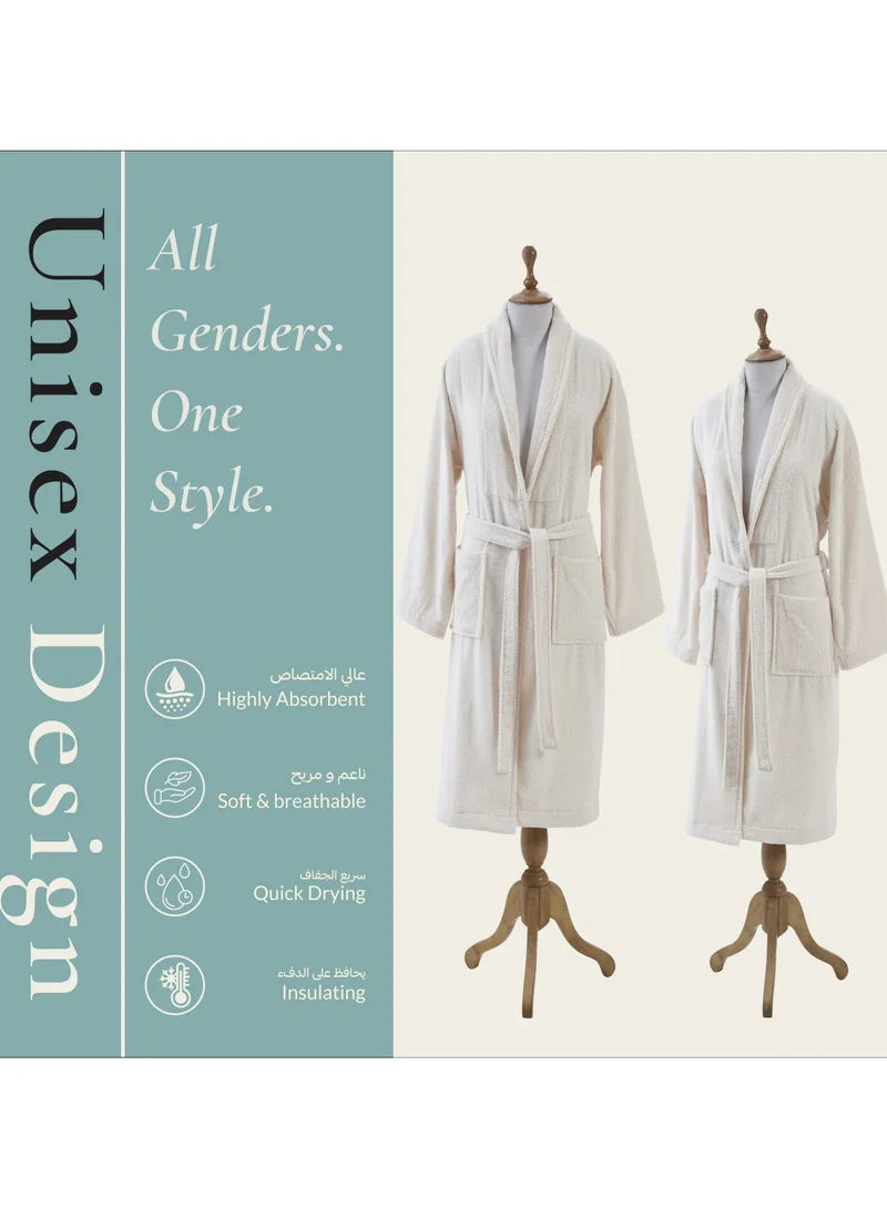 Donetella Unisex 100% Cotton Terry Bathrobe Large & Extra Large Size, 400 GSM, Luxurious & Absorbent, Ankle-Length with Shawl Collar & Pockets