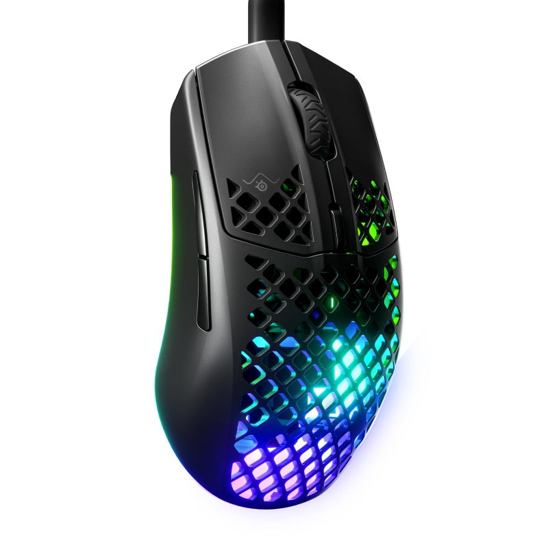 SteelSeries Aerox 3 - Holey RGB Gaming Mouse - Ultra-lightweight Water Resistant Design - 8,500 DPI TrueMove Core Optical Sensor - Onyx - Image 1