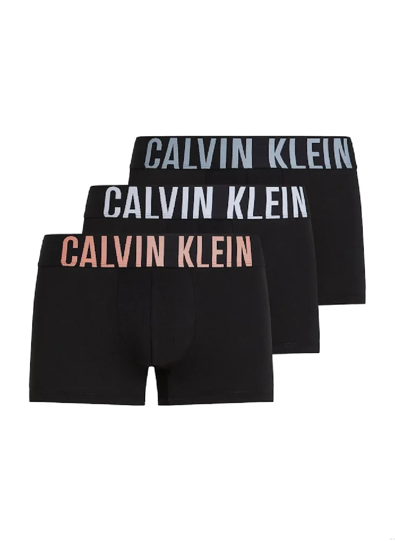 CALVIN KLEIN Men's 3 Pack Trunks - Intense Power - Cotton, Black