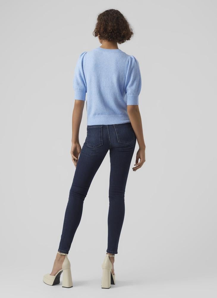 VERO MODA Casual 2/4 Sleeve Crew Neck Pullover - Image 2