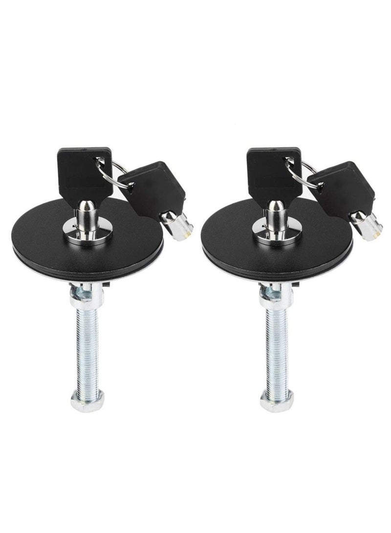 Aluminum alloy Hood Lock, Car Universal Engine Hood Cover Lock Key Pin Kit Safety Latch Pin(2PCS Black) - Image 1