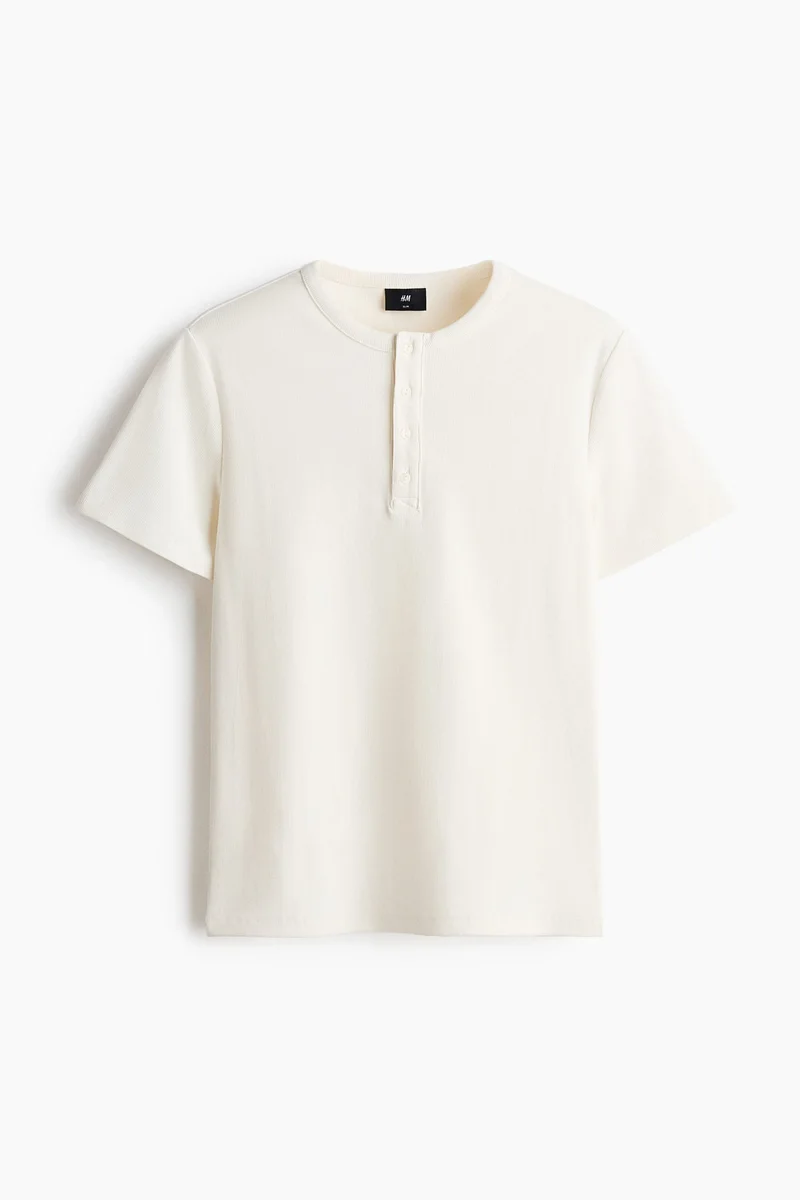 H&M  Slim Fit Henley top for Men | Best Price UAE