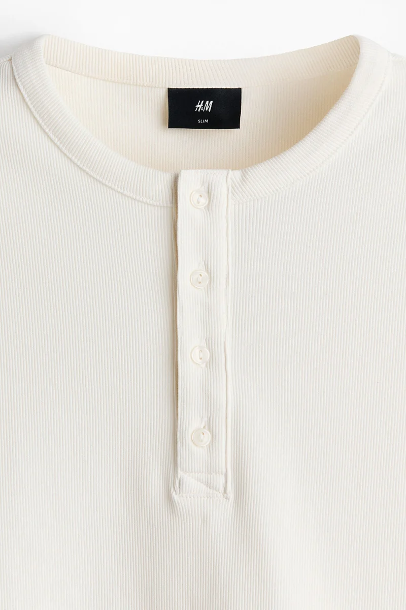 H&M  Slim Fit Henley top for Men | Best Price UAE