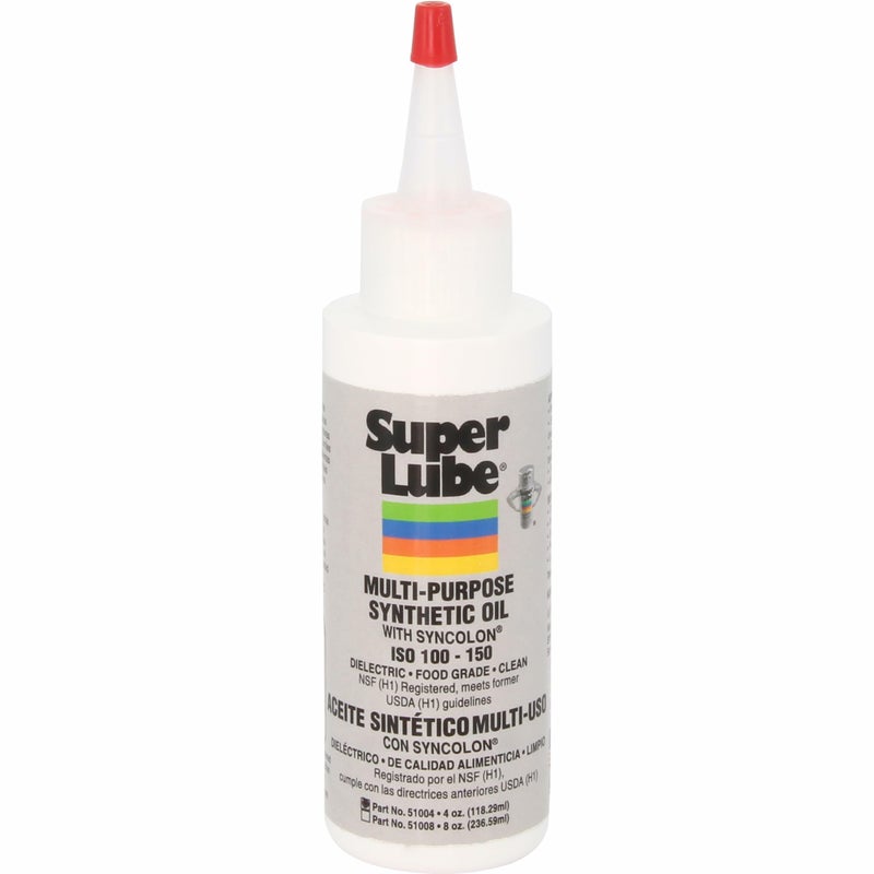 Super Lube Multi-Purpose Synthetic Oil w/Syncolon - Waterproof - NSF Rated - Industrial Grade - 3D Printer, Tool & Maintenance Use - Translucent White - Bottle - 4 oz (51004) - Image 1