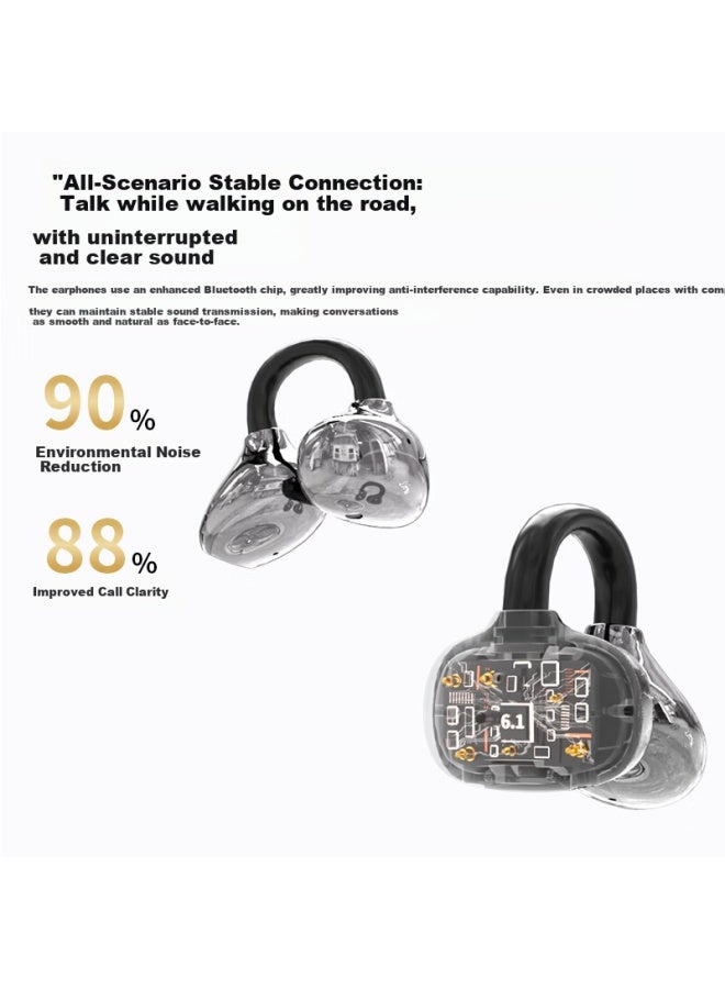 Witgoer [app + Ai Translation] Bluetooth Headphones, Clip-on Bone Conduction Concept, Open-style Wireless, Non-in-ear,  Latest Model, Ultra-long Battery Life, Call Noise Reduction, Sports Ear-hook Style - Image 3