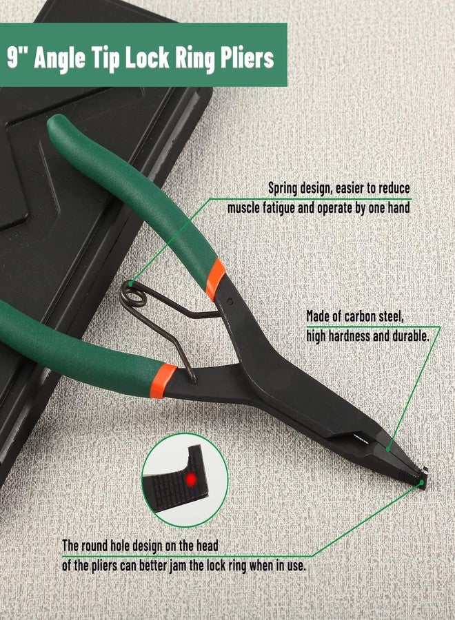 LEONTOOL 9 Inches Angle Tip Lock Ring Pliers Special Circlip Pliers with Black Finish for Removing Installing Gearshift Locking Rings - Image 2