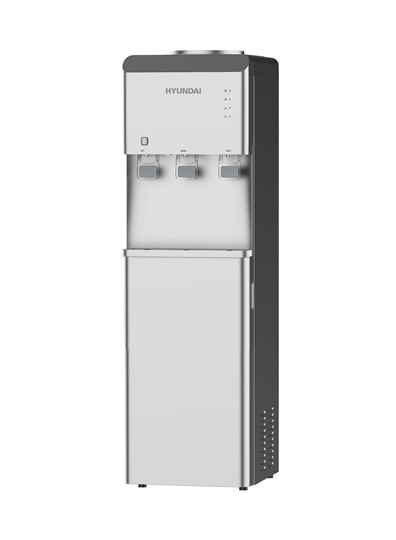 هيونداي موزع مياه هيونداي تحميل علوي – مياه ساخنة وباردة وعادية – خزان من الستانلس ستيل – تبريد بالضاغط منخفض الضوضاء – قفل أمان للأطفال – باللون الفضي (HYU-582-S)