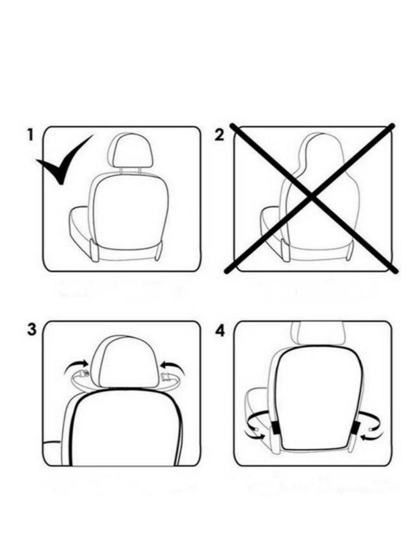Car Seat Back Protector Cover For Children, Kick Mats, Waterproof and Stain Resistant Protectors, Transparent, Children’s Compatible 2pcs - Image 4