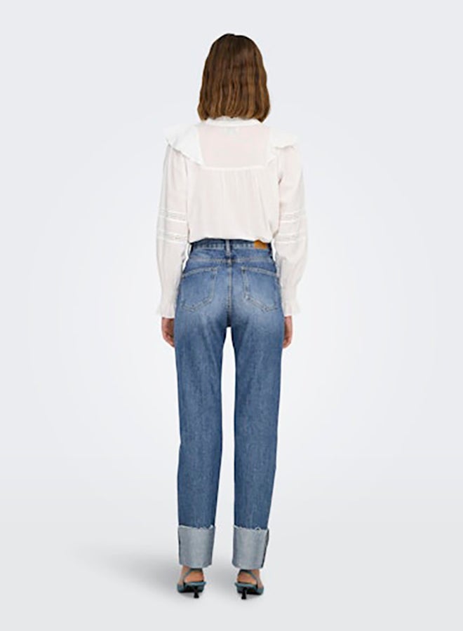 ONLY ONLY Womens Riley Highwaist Straight Denim Dot Jeans  - Image 2
