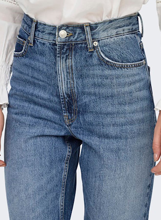 ONLY ONLY Womens Riley Highwaist Straight Denim Dot Jeans  - Image 3