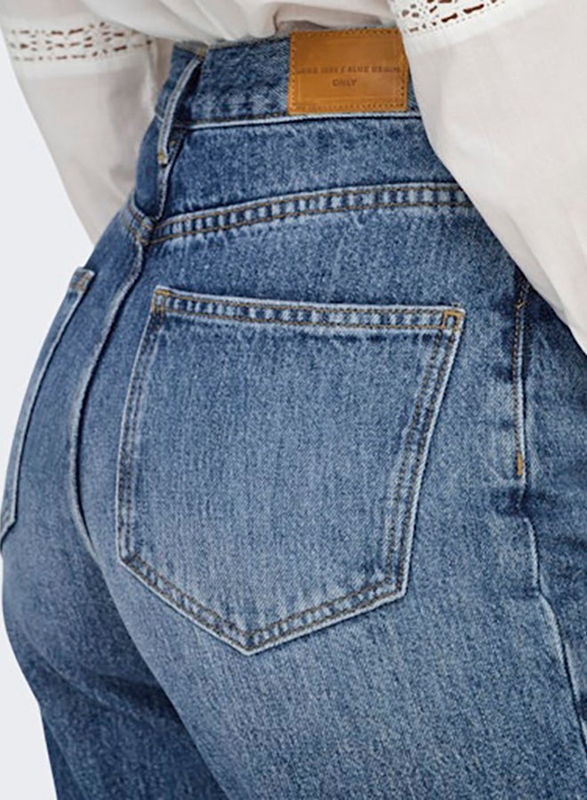 ONLY ONLY Womens Riley Highwaist Straight Denim Dot Jeans  - Image 4