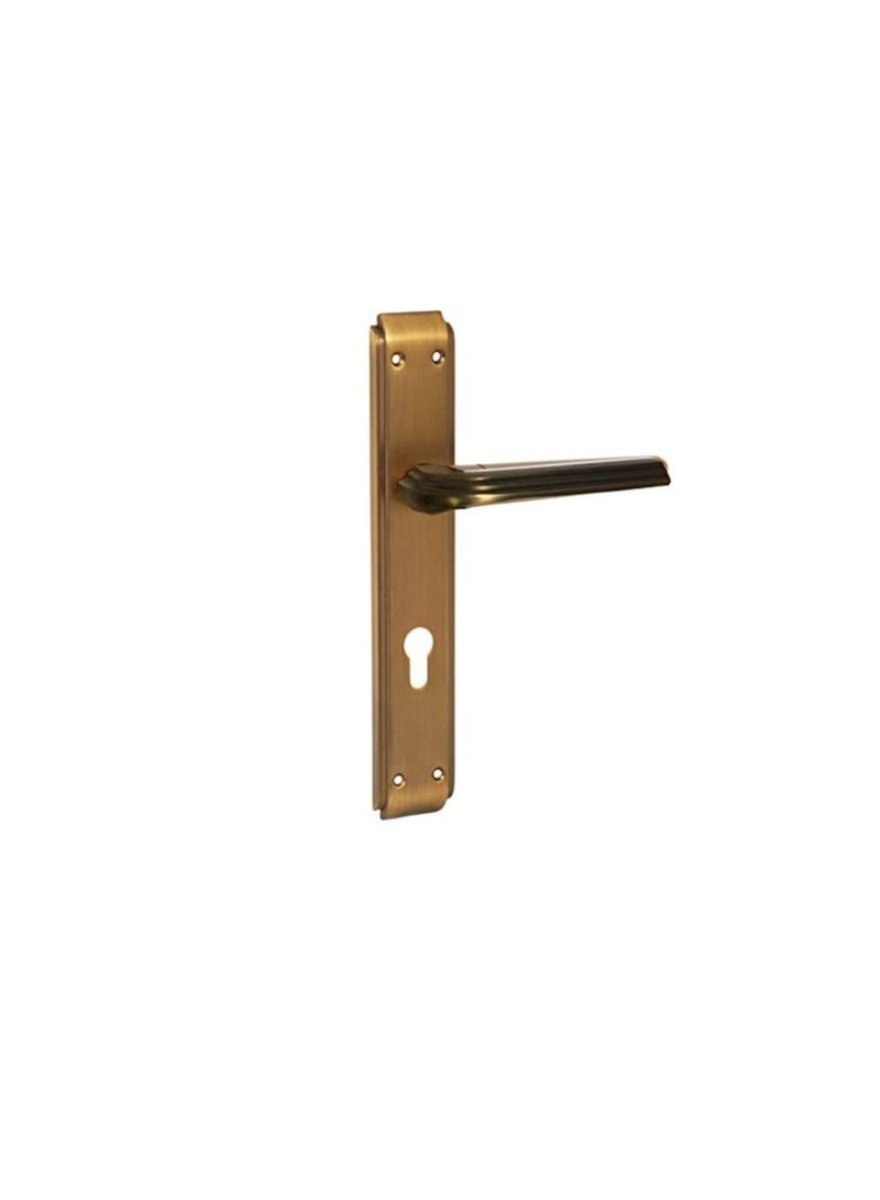 ROBUSTLINE Robustline Door Lockset (Handle and Lockbody) | 85MM Centre to Centre | Gold color | Lines Pattern Handle - Image 1