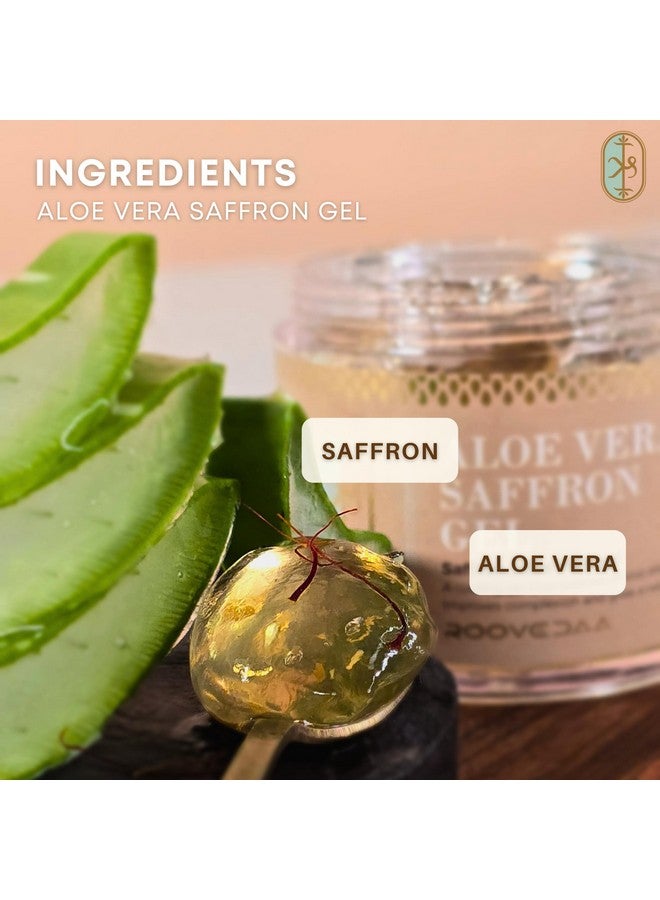 Roovedaa Aloe Vera Saffron Gel - Improves Complexion, Reduces Pigmentation for a Radiant Glow, Soothes & Balances with Anti-Inflammatory Properties, Encourages Circulation for Healthier Skin - 100g - Image 2