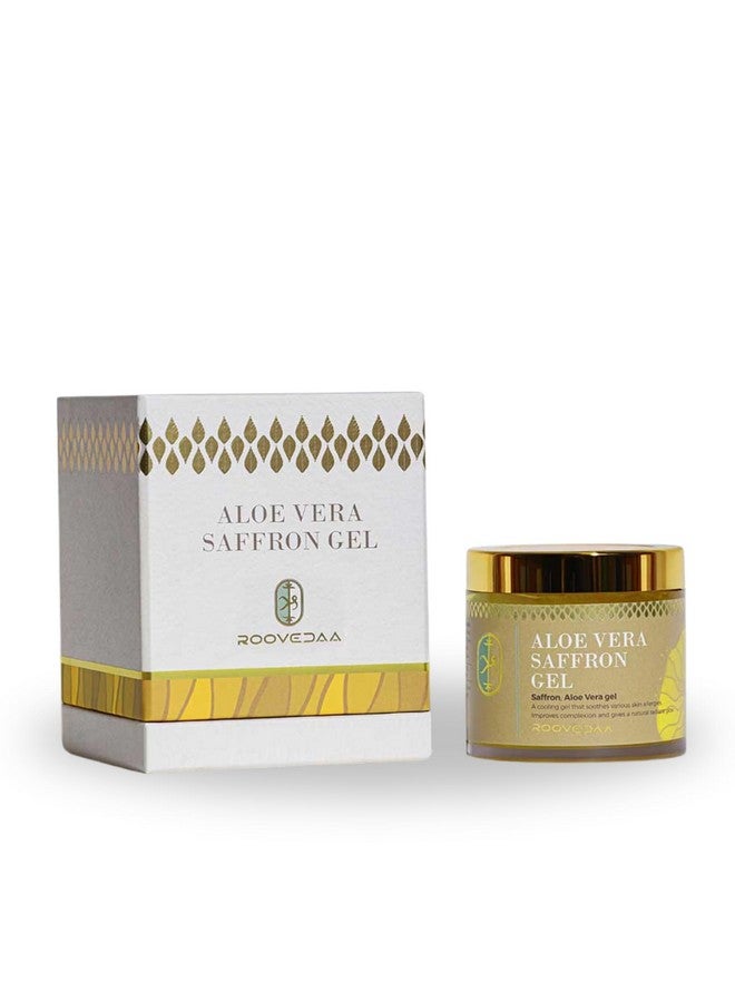 Roovedaa Aloe Vera Saffron Gel - Improves Complexion, Reduces Pigmentation for a Radiant Glow, Soothes & Balances with Anti-Inflammatory Properties, Encourages Circulation for Healthier Skin - 100g - Image 1
