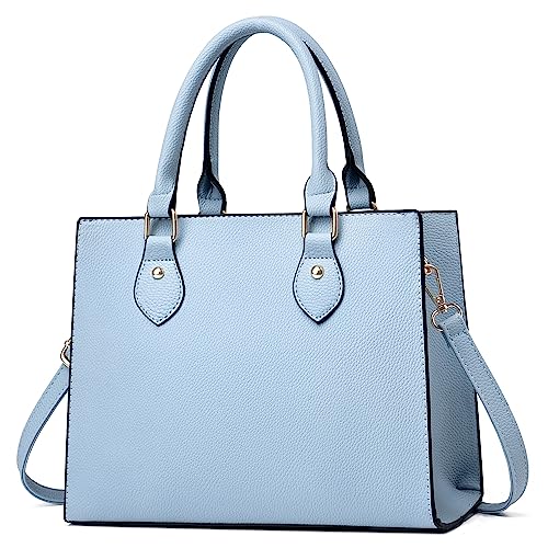 CHICAROUSAL Crossbody Purses and Handbags for Women PU Leather Tote Top Handle Satchel Shoulder Bags (Liz Light Blue) - Image 1