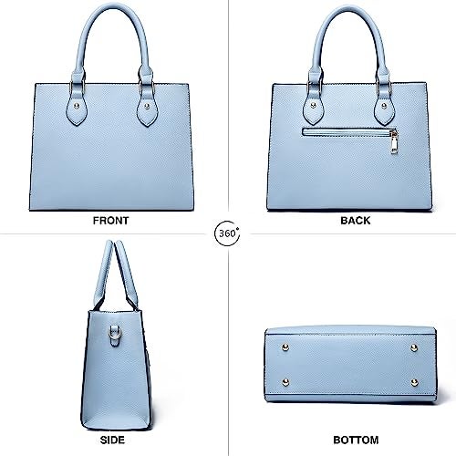CHICAROUSAL Crossbody Purses and Handbags for Women PU Leather Tote Top Handle Satchel Shoulder Bags (Liz Light Blue) - Image 4