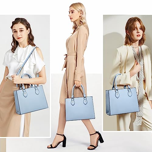 CHICAROUSAL Crossbody Purses and Handbags for Women PU Leather Tote Top Handle Satchel Shoulder Bags (Liz Light Blue) - Image 3