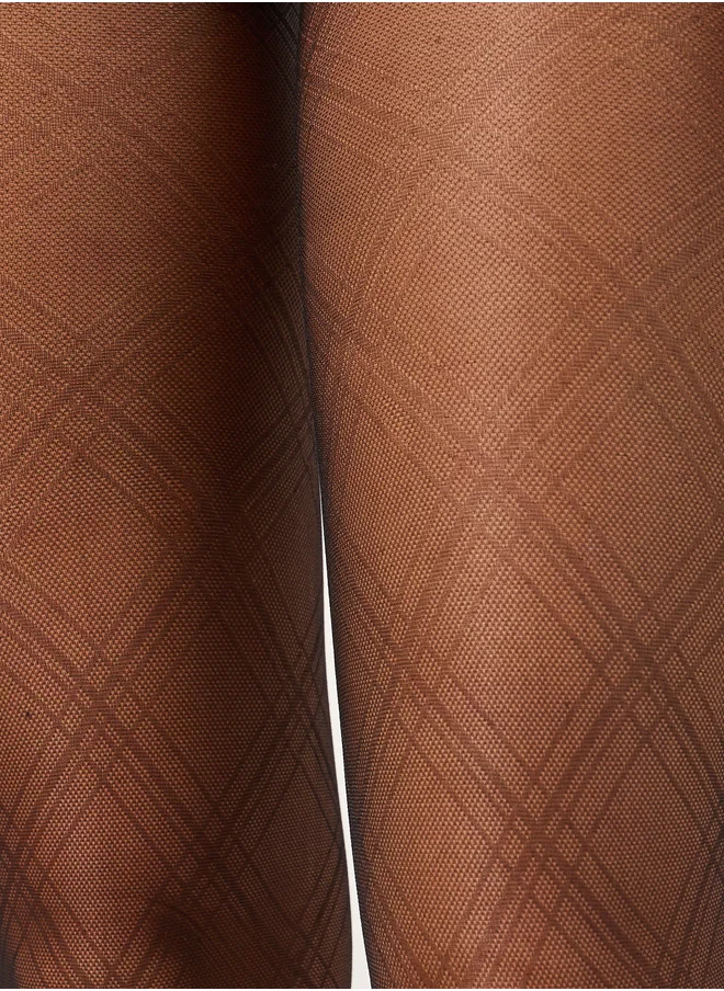 Styli Styli 20D Checked Stockings