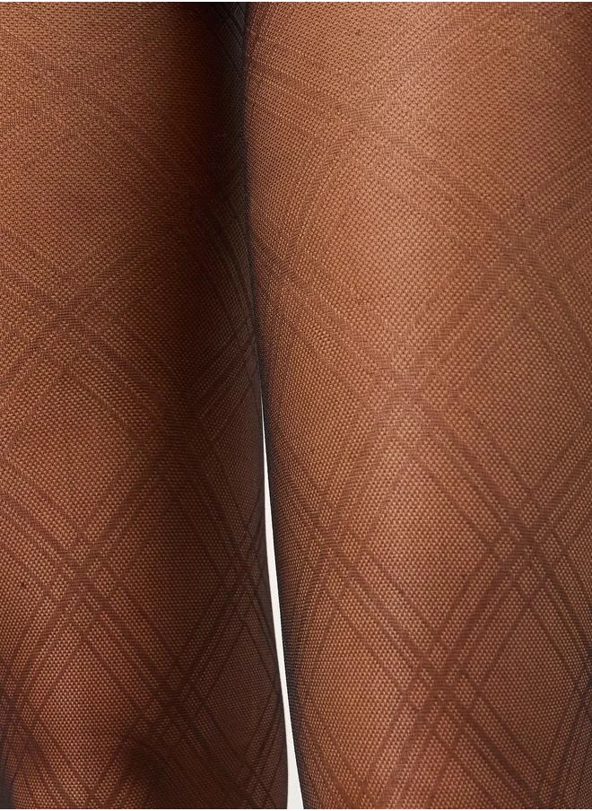 ستايلي Styli 20D Checked Stockings