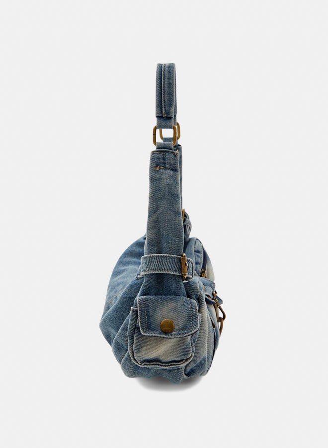 FOREVER 21 3D Pocket Denim Shoulder Bag  - Image 4