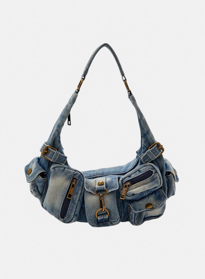 FOREVER 21 3D Pocket Denim Shoulder Bag  - Image 1