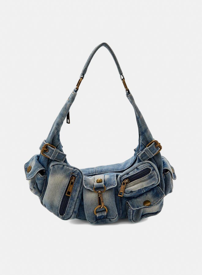 FOREVER 21 3D Pocket Denim Shoulder Bag  - Image 3