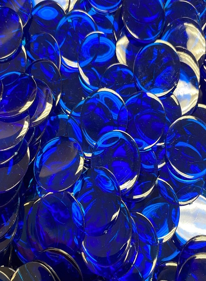MR CHIPS Plastic Bingo Chips for Games 150 Count Bag - Solid and Transparent Colors Counting Blue 3/4 Inch - Image 1