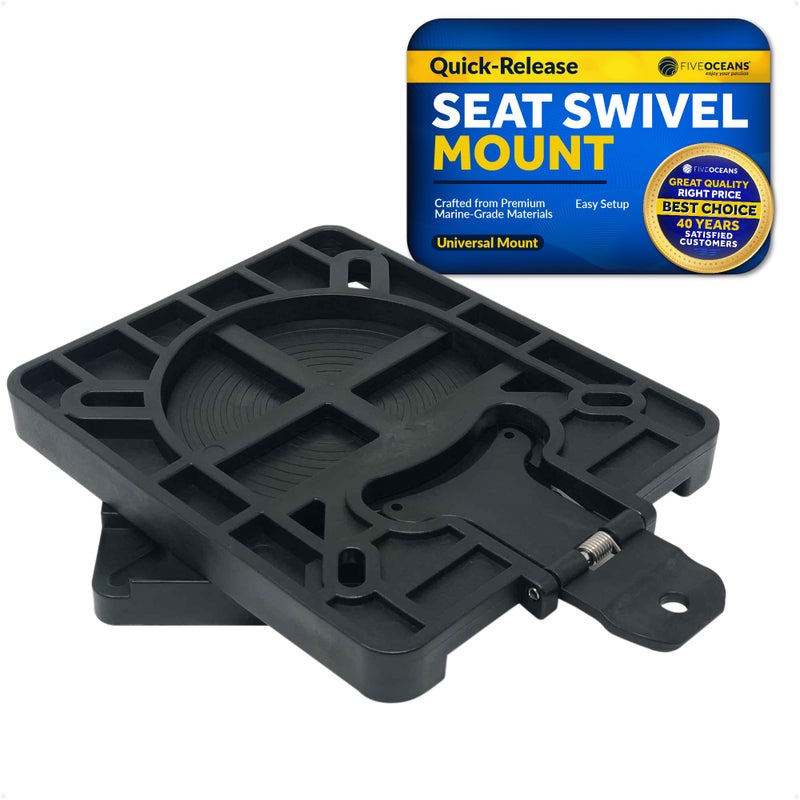 Five Oceans Boat Seat Swivel Marine Boat QuickRelease Boat Seat Swivel Mount with Removable Bracket Universal Mounting CorrosionResistant Black FO3891