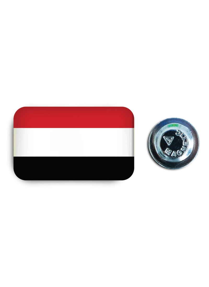971MEDIA Yemen Flag - Metal Badge Epoxy Coated with Magnetic Pin that Doesn't Tear Clothes  - Image 1