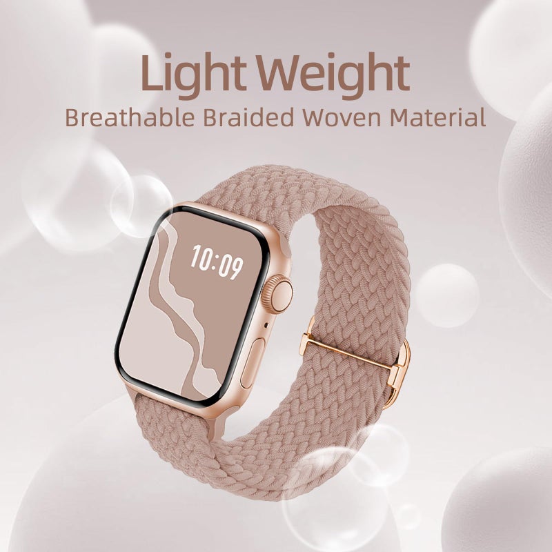 Suitisbest Braided Stretchy Solo Loop Compatible for Apple Watch Band 38mm 40mm 41mm 42mm 44mm 45mm 46mm 49mm for Women Men, Nylon Elastic Straps Wristbands for iWatch Series 11/10 9 8 7 6 5 4 3 SE/Ultra 3 2 1 - Image 4