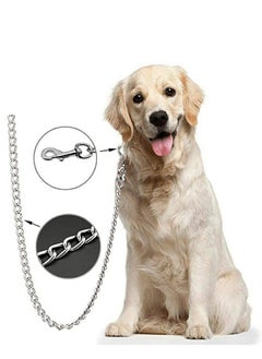 Generic Non-Toxic Heavy Duty Combo Pack Of Stainless Steel 5 Feet Long Leash Chain With 12-16 Inch Adjustable Nylon Collar Belt Set Ideal For Small And Medium Dogs (Golden  - Image 4