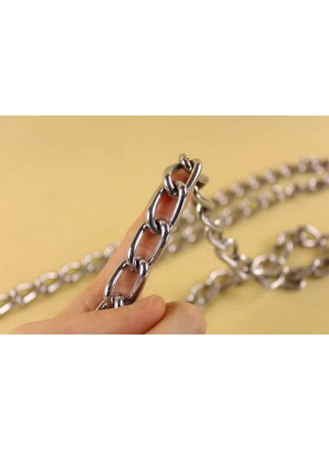 Generic Non-Toxic Heavy Duty Combo Pack Of Stainless Steel 5 Feet Long Leash Chain With 12-16 Inch Adjustable Nylon Collar Belt Set Ideal For Small And Medium Dogs (Golden  - Image 5