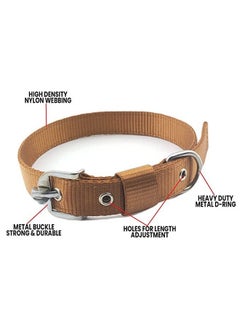 Generic Non-Toxic Heavy Duty Combo Pack Of Stainless Steel 5 Feet Long Leash Chain With 12-16 Inch Adjustable Nylon Collar Belt Set Ideal For Small And Medium Dogs (Golden  - Image 2