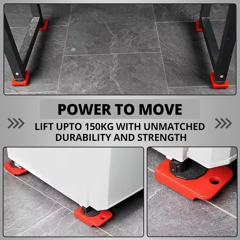 ROBUSTT Furniture Movers Slider - Pack of 1 | 4 Pcs Furniture Lifter Mover Tool Set | 360° Rotational Pads | Heavy Duty Furniture Lifter and Mover | Lifting Tool for 150 KG - Image 3
