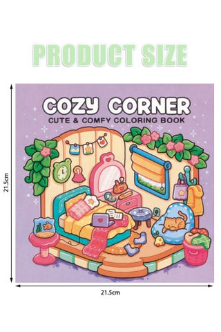 Cozy Corner: A Stress-Relief Coloring Book for Adults & Teens, Cute & Cozy Daily Activities, Mindfulness Illustrations, Relaxing Anti-Anxiety Art Therapy, 40 Hand Drawn Pages Ready for Coloring (Multicolour) - view 2
