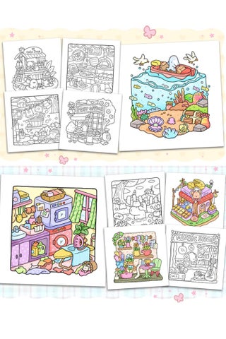 Cozy Corner: A Stress-Relief Coloring Book for Adults & Teens, Cute & Cozy Daily Activities, Mindfulness Illustrations, Relaxing Anti-Anxiety Art Therapy, 40 Hand Drawn Pages Ready for Coloring (Multicolour) - view 4