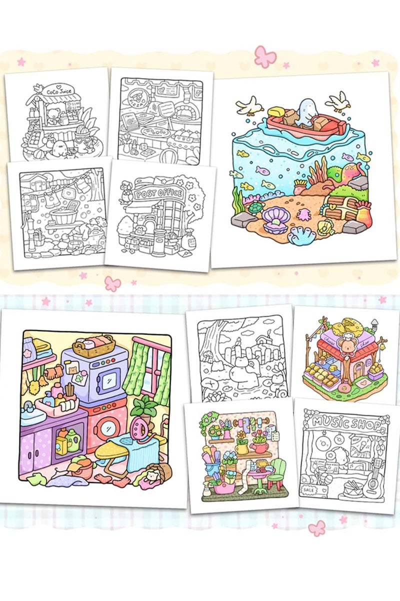 Mr. Penda Cozy Corner: A Stress-Relief Coloring Book for Adults & Teens, Cute & Cozy Daily Activities, Mindfulness Illustrations, Relaxing Anti-Anxiety Art Therapy, 40 Hand Drawn Pages Ready for Coloring (Multicolour) - Image 4