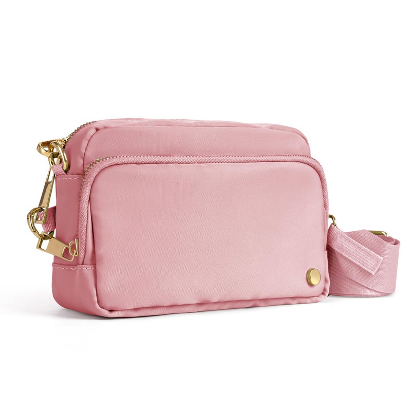 Joryin Anti Theft Crossbody Bag for Women Men, Slash-resistant RFID Blocking Travel Purses, Small Shoulder Bag Handbag, Pink - Image 1