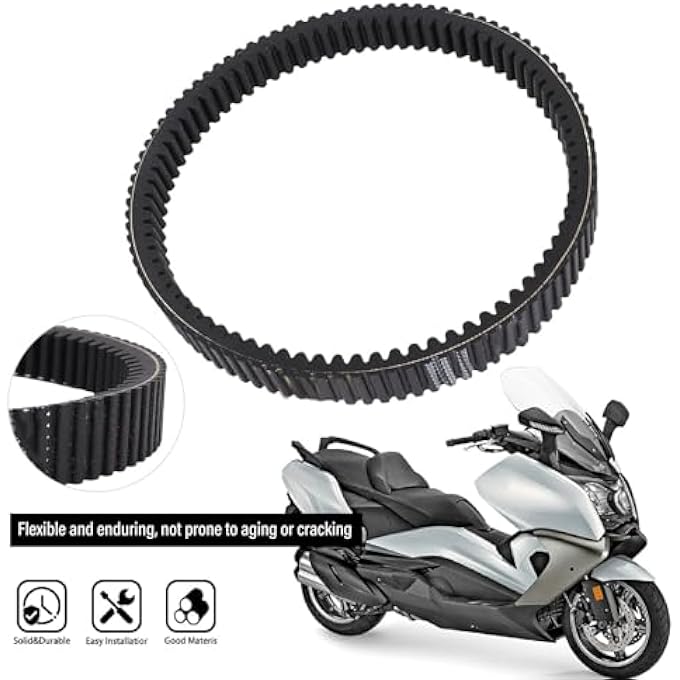 MOTORCYCLE DRIVE BELT, 24827729767 MOTORBIKE BELT DRIVE REPLACEMENT FOR C650GT C650 SPORT, PROFESSIONAL INSTALLATION, MOTORCYCLE PARTS, BLACK - Image 4