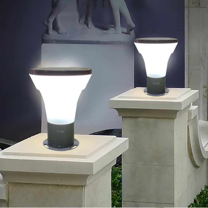 Avior Simb Metal Waterproof Unbreakable PVC Outdoor Exterior Gate Light Lamp (Grey)(Pack of 2) - Image 1