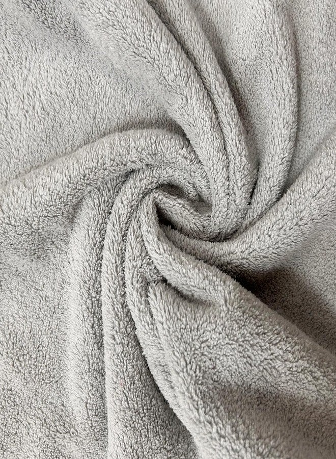 USTIDE Towels Set of 3 Embroidered Floral Pattern Absorbent Soft Decorative Towel for Bathroom (1 Bath Sheet Large Size+2 Gray Hand Towels) - Image 5