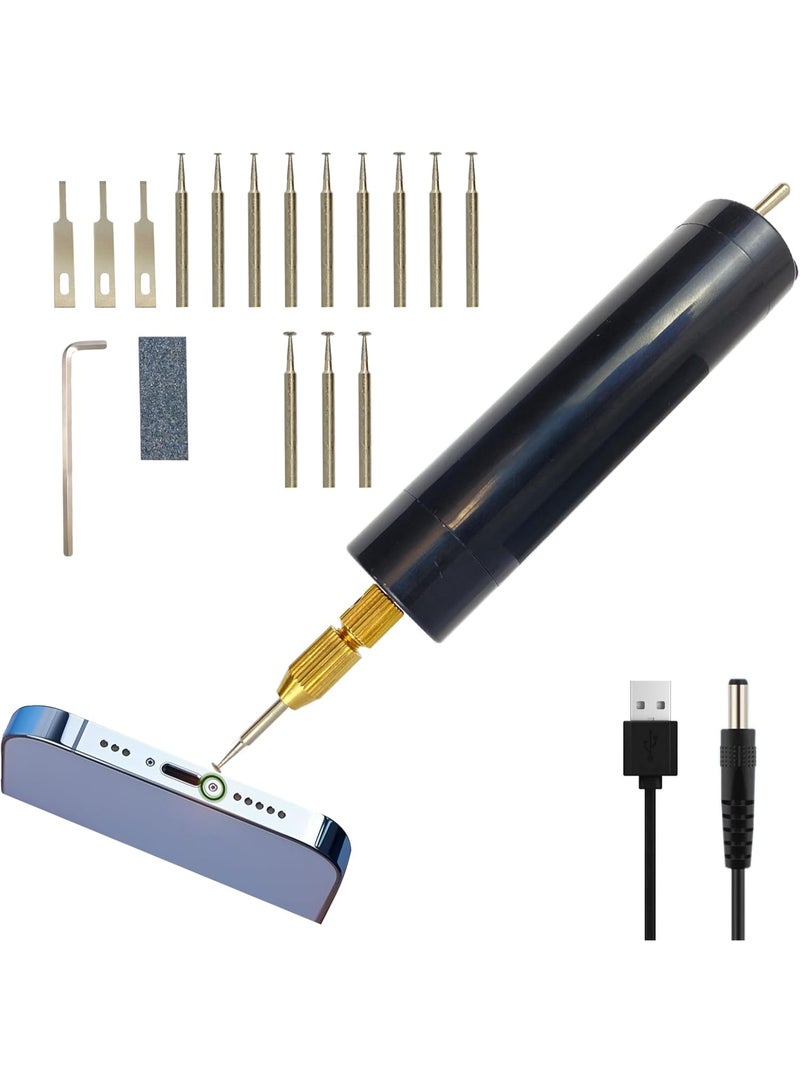 مثقاب كهربائي صغير محمول باليد ومجموعة إزالة البراغي التالفة - أداة دوارة تعمل بـ USB 5 فولت - مثالية للحرف اليدوية، الأكريليك، المعادن الرقيقة، وإصلاح الإلكترونيات - Image 1
