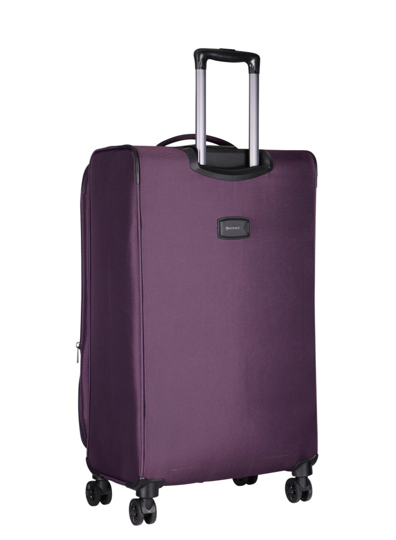 eminent Unisex Soft Travel Bag Medium Luggage Trolley Polyester Lightweight Expandable 4 Double Spinner Wheeled Suitcase with 3 Digit TSA lock E788 Purple - Image 2