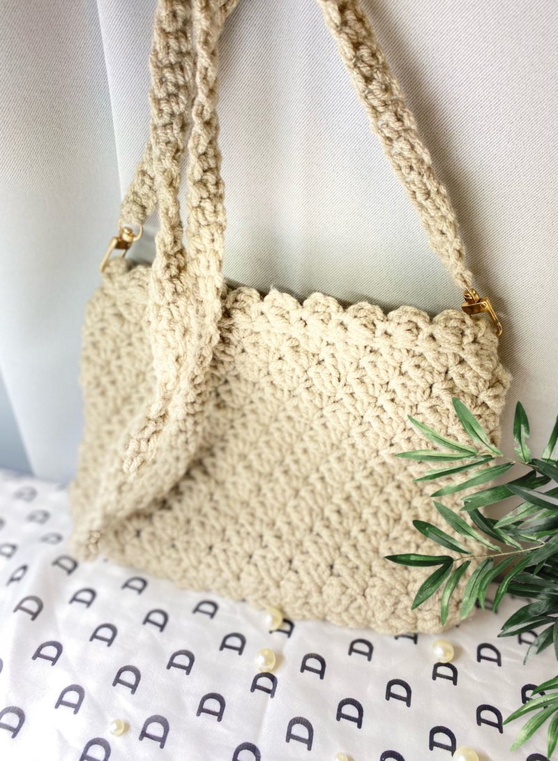 Braidise Creations women Vintage beach style crochet knitted Ultimate sling bag for Vacation  - Image 1