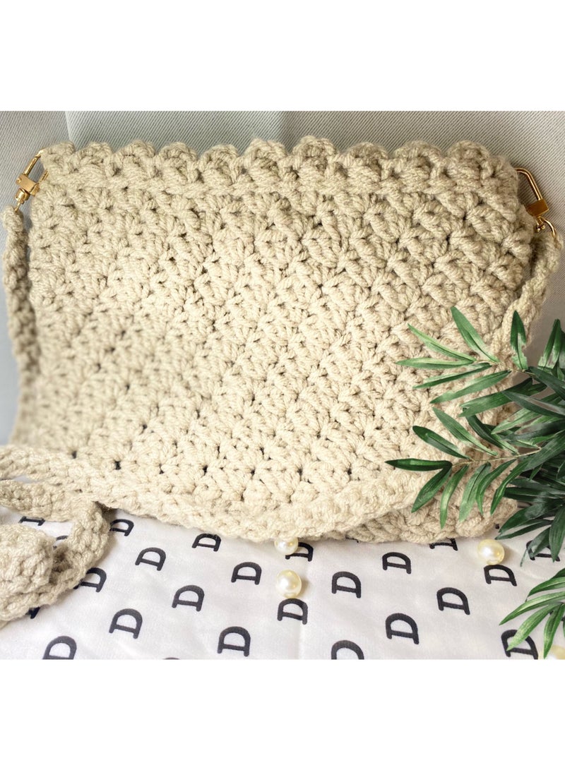 Braidise Creations women Vintage beach style crochet knitted Ultimate sling bag for Vacation  - Image 2