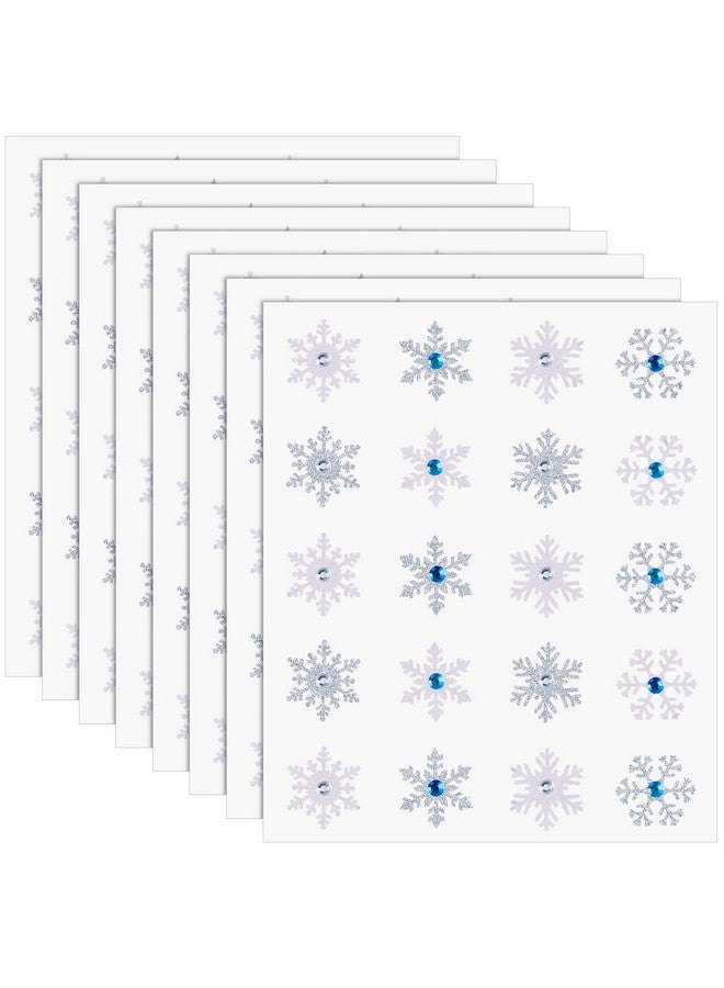 Marspark 300 Pieces Snowflake Dimensional Stickers Christmas 3D Snowflake Stickers Diamond Snowflake Winter Decoration Stickers For Christmas Holiday Envelopes Winter Decoration (Silver White,Cute) - Image 1