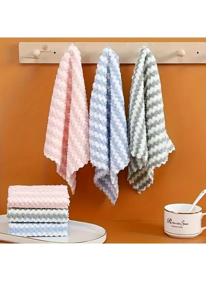 5pcs Ultra Soft Microfiber Dish Cloths Thick Absorbent Dirt Resistant Kitchen Towels - Image 2
