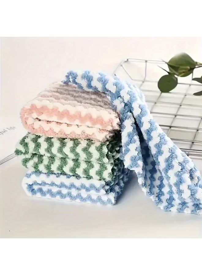 5pcs Ultra Soft Microfiber Dish Cloths Thick Absorbent Dirt Resistant Kitchen Towels - Image 4