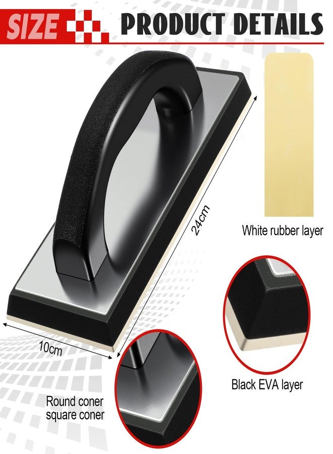 لينوزين مجموعة أدوات بلاط Leinuosen المكونة من 6 قطع تتضمن 3 قطع من مجرفة مربعة من الفولاذ المقاوم للصدأ، و1 عوامة مطاطية للجص و2 إسفنجة جص لتركيب بلاط الجدران والأرضيات والجص - Image 3