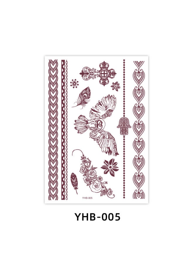 Mehendi Stickers Henna Mehendi stencil Tattoo Sticker for Hands Temporary Waterproof Mehndi Tattoo Body Art for Women & Girls - Image 1